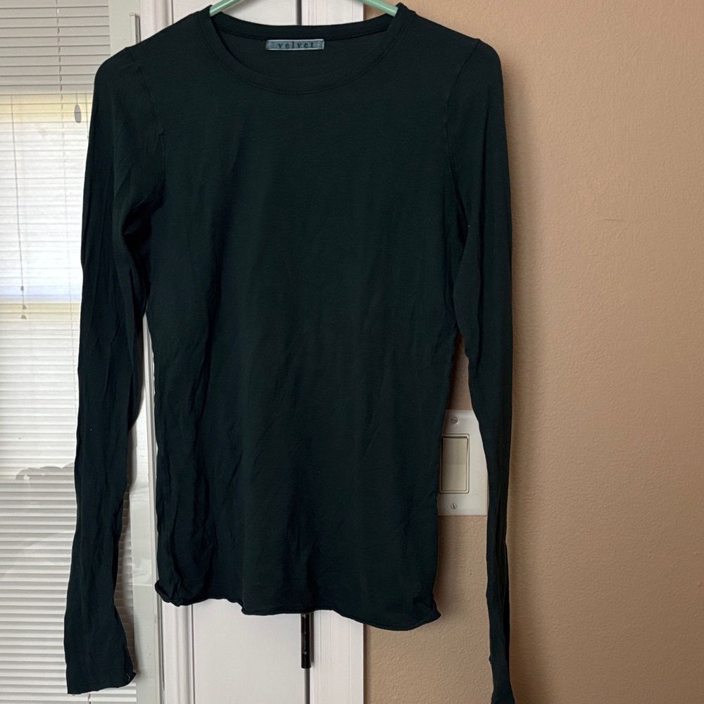 Velvet Women's Dark Green Long Sleeve Tee